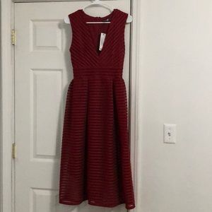 Plunge Midi Skater Dress